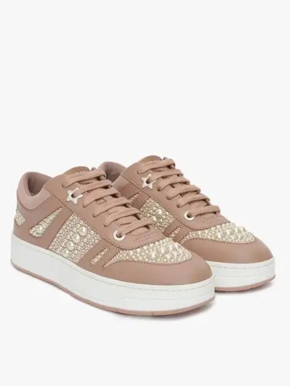 Jimmy Choo Pearl/ Blush Hawaii Embellished Sneakers